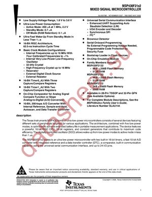 MSP430F2122TPW datasheet  